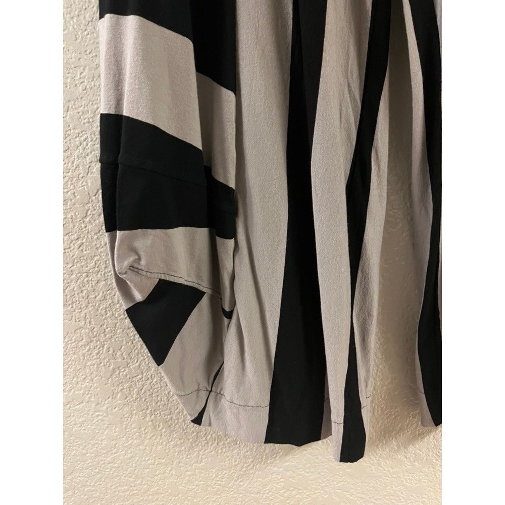 Alembika Punto Pants Black Taupe Stripe Elastic Waist Size 4 (12-14) - Picture 3 of 9